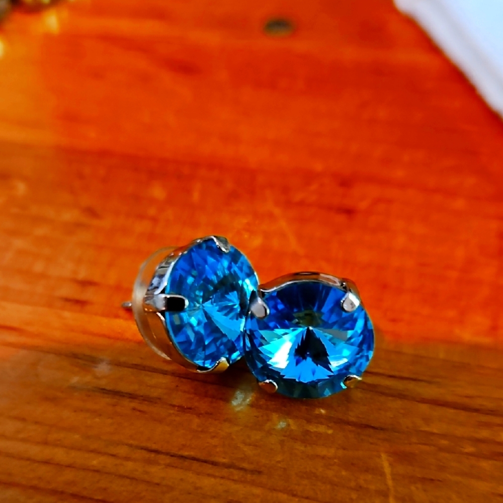 Dazzling Sapphire Blue Crystal Earrings